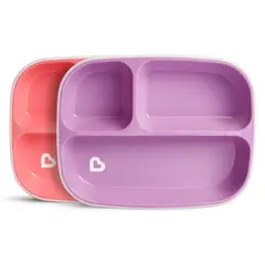 MUNCHKIN - Plato Bebe Morado Fucsia - Divisiones y Base Antideslizante_.
