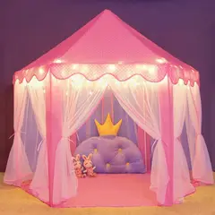 KIDSHOP - Carpa Castillo Infantil luces Para Princesas y Munecas Rosada CCG1-