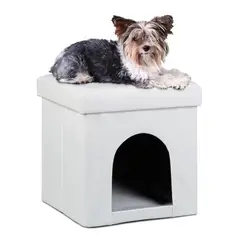 BANZAY - Casa Puff Cubo Mascotas Pequeñas - Blanco