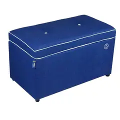ESTILO RELAX - Puff Baúl Zapatero Organizador en Microfibra - Grande - Azul Rey