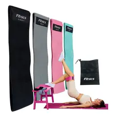 FITNICS - Bandas Elasticas Resistencia Tela Ejercicio Set X 4