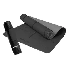 FITNICS - Mat Yoga Colchoneta Tapete 6mm Bolso+correa+guía - Negro-