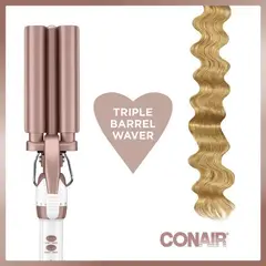 CONAIR - Plancha rizadora de doble cerámica triple barril cd704