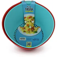 TASTY - Set 2 pz colador + bowl hsa-66630 azul y rojo