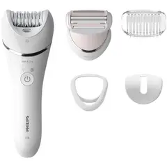 PHILIPS - Depiladora en húmedo y seco con 5 accesorios bre710/00 blanco