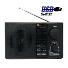 SONIVOX - Radio Portatil Vs-r116 Usb Sd 4 Bandas Am Fm Sw1 Sw2