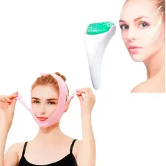 ZHOPI CO - Faja Facial Reutilizable Papada Y Rodillo Facial Frio