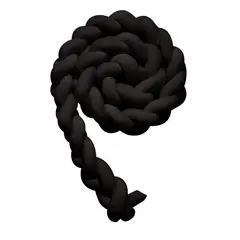 BANZAY - Cojin Protector para Cuna Trenza 2 metros - Negro