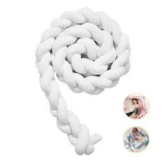 BANZAY - Cojin Protector para Cuna Trenza 3 metros - Blanco