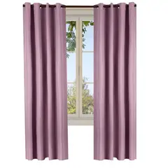 CASATUA - Cortina Blackout 100% Anti Luz, 2 Paños 140x220 TexturaLino - Rosa