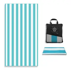 FITNICS - Toalla De Microfibra Secado Rapido Playa Viaje + Estuche - Celeste