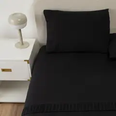 CASATUA - Sabanas Hotel Suave 1800 + Funda - Negro - Sencillo-