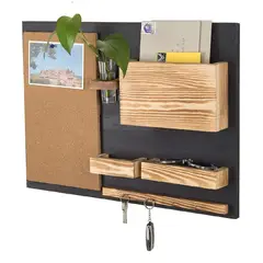 BANZAY - Tablero Organizador de Pared HomeOffice Corcho - Madera