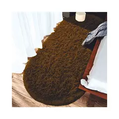 BANZAY - Tapete Pie de Cama Ovalado - Café