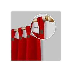 BELLAHOGAR - Kit 2 cortina polyjac pcb  rojo