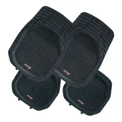 GRAND PRIX - Tapete Carro Universal Ajustable Caucho Set De 4-