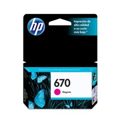 HP - Cartucho de tinta 670 Rojo Original (CZ115AL)