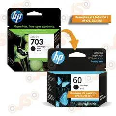 HP - Cartucho de tinta 703 negra Original (CD887AL)