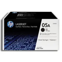 HP - Pack de 2 cartuchos de tóner 05A Negro Laserjet Original (CE505D)
