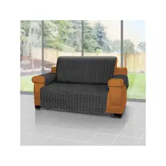 ENERGY PLUS - Forro protector de sofá y muebles reversible negro 2 Puestos