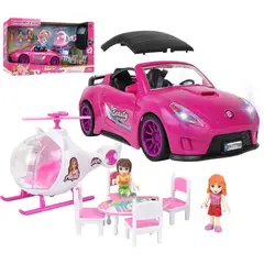 JUGUETERIA EXPRESS - Carro convertible con helicóptero muñeca y accesorios