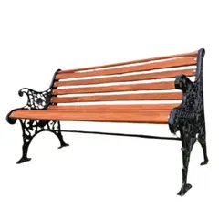 GENERICO - Banca en aluminio con madera para parque o jardin de 1.20 metros
