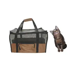 HALLY PET - Maletín cargador grande 54 cm x 30 cm x 24 cm marrón