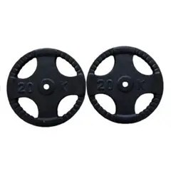 GENERICO - Discos Pesas Para Barra Volante Par 20 Kg Total 40 Kg