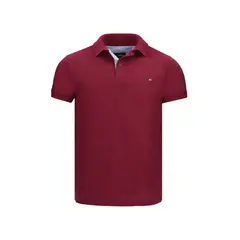 HAMER - Camiseta tipo polo bordada para hombre vinotinto