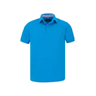 HAMER - Polo para hombre bordada turquesa