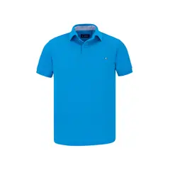 HAMER - Polo para hombre bordada turquesa