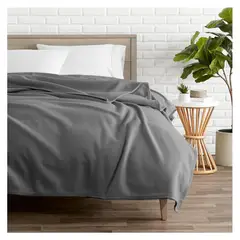 HAPPY BEAR - Cobija Térmica Sencillo Poliester Gris Liso