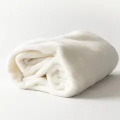 HAPPY BEAR - Cobija Piel Conejo Poliester Blanco Liso