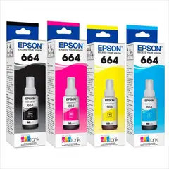 EPSON - Kit 4 Tintas Originales 664 Para L210 L355 L380 L395 L200 L565