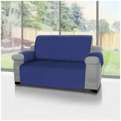 ENERGY PLUS - Forro protector de sofá y muebles reversible azul 2 Puestos