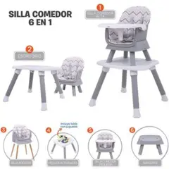 PRIORI - Silla comedor bebe 6en1 Sidney Gris