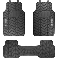 SPARCO - Tapete Carro 3 Piezas Goma Negro Neumatico SPF501BK