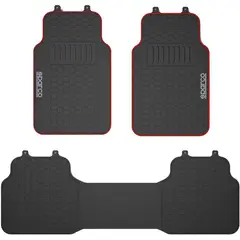 SPARCO - Tapetes Carro Piso Alfombra Goma 3 Piezas SPF500RD