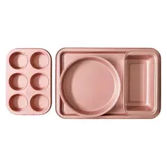 ILKO - Set de 4 Moldes Antiadherente Rose Gold