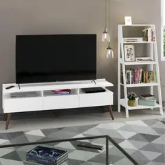MADESA - Centro de Entretenimiento para TV Londres + Mueble Estante Librero