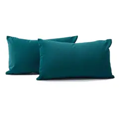 BANZAY - Funda para Almohada en Tela Kit x2 - Azul petroleo
