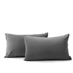 BANZAY - Funda para Almohada en Tela Kit x2- Gris Oscuro