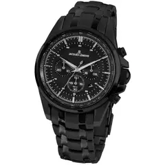 JACQUES LEMANS - Reloj Hombre Negro con 5 Complementos Premium