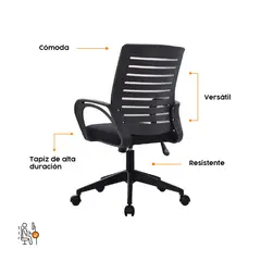 BONNO - Silla de Oficina Giratoria Lux HM Negro Base Negra
