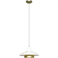 VIDA UTIL - Lámpara de techo ceti 3 blanco + accesorios dorado ocre