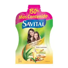 SAVITAL - Shampoo Aceite De Argán & Sábila 20 Sobres X 25 Ml