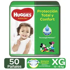 HUGGIES - Pañales Active Sec Etapa 4/XG X 50 Und