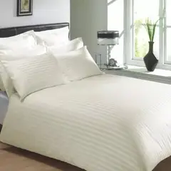 HAPPY BEAR - Funda Duvet Sencillo Microfibra Beige Líneas.