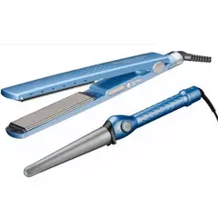 BABYLISS - Combo Plancha Profesional 2091 Azul 1 ¼" + Pinza Nano Titanium 1 ¼"