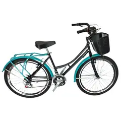 ATILA - Bicicleta Urbana Playera Parrilla y Canasta Rin 26 D/P